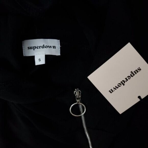 NWT SUPERDOWN 𝅺SUPERDOWN Tilly Zip up Jacket Black Zebra print S - Picture 7 of 8